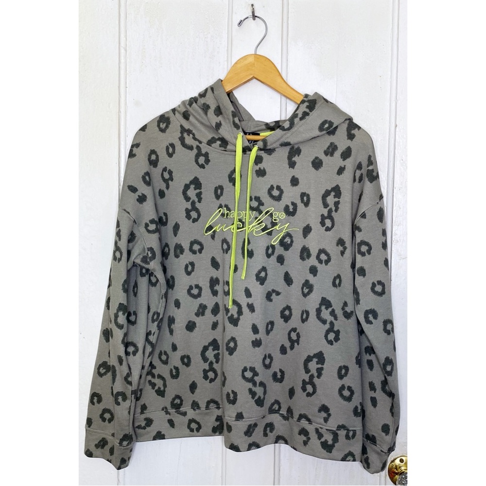 Feeling Festive size XL ‘happy go lucky’ leopard print hoodie jogger outfit set - Picture 2 of 16